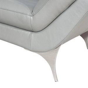 Divani Casa Graphite - Modern Grey Leather Left Facing Sectional Sofa