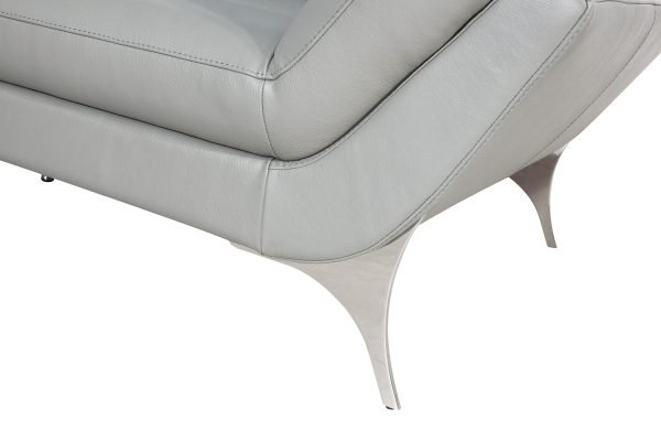 Divani Casa Graphite - Modern Grey Leather Left Facing Sectional Sofa
