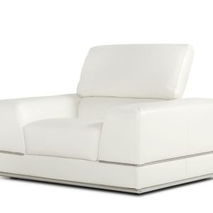 Divani Casa Chrysanthemum White Leather Chair