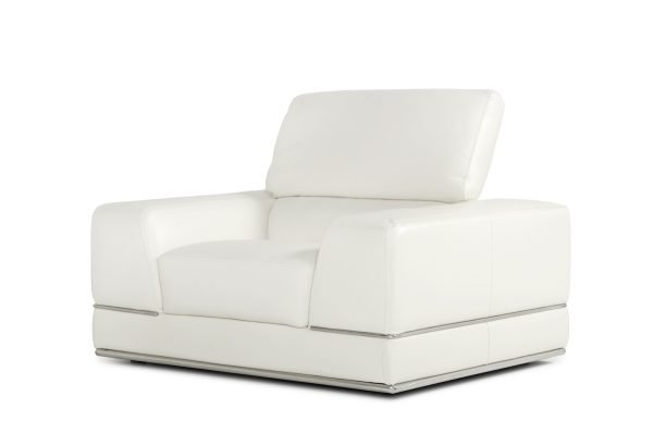 Divani Casa Chrysanthemum White Leather Chair