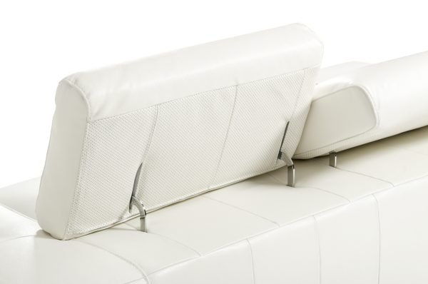 Divani Casa Chrysanthemum White Leather Chair - Image 2
