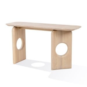 Nova Domus Osaka - Modern Faux Marble + Natural Ash Console Table