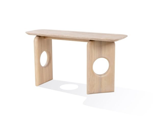 Nova Domus Osaka - Modern Faux Marble + Natural Ash Console Table