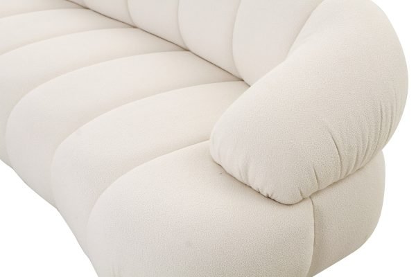 Divani Casa Duran - Contemporary White Fabric Loveseat Sofa - Image 4