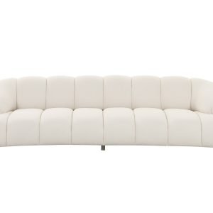 Divani Casa Duran - Contemporary White Fabric 4-Seater Sofa