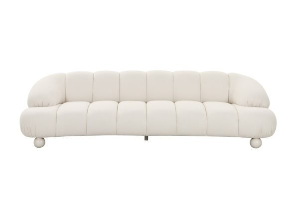 Divani Casa Duran - Contemporary White Fabric 4-Seater Sofa