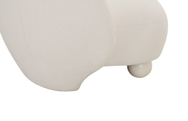 Divani Casa Duran - Contemporary White Fabric Accent Chair - Image 4