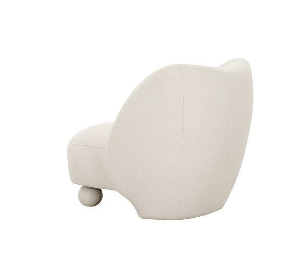 Divani Casa Duran - Contemporary White Fabric Accent Chair - Image 3