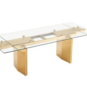 Modrest Nassim - Glam Glass Extendable Dining Table
