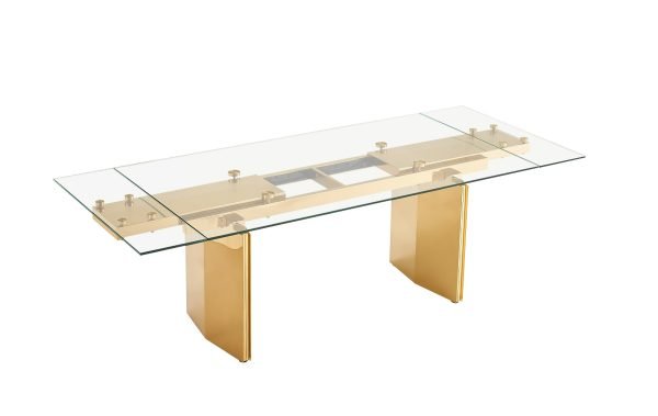 Modrest Nassim - Glam Glass Extendable Dining Table