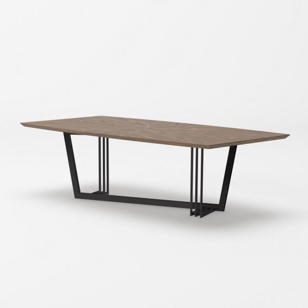 Modrest Gilroy - Modern Walnut and Black Dining Table - Image 4
