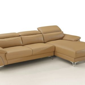Divani Casa Sura - Modern Camel Leather Right Facing Sectional Sofa