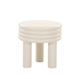 Modrest Townley - Contemporary White Round End Table
