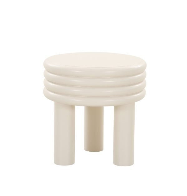 Modrest Townley - Contemporary White Round End Table