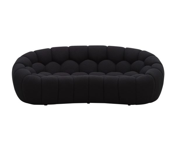 Divani Casa Yolonda - Modern Curved Black Fabric Loveseat