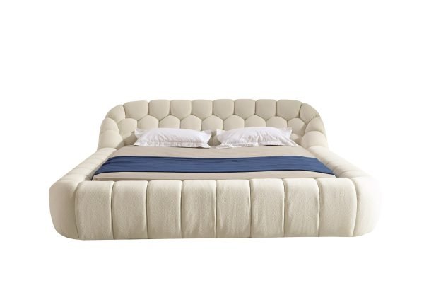 Divani Casa Yolonda - Modern Off-White Fabric Bed - Image 4