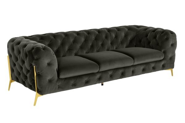 Divani Casa Sheila - Modern Dark Grey Fabric Sofa Set - Image 2