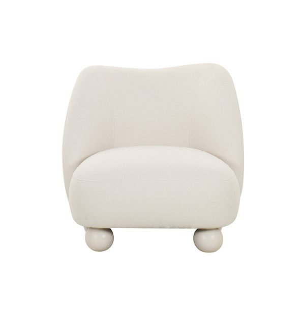 Divani Casa Duran - Contemporary White Fabric Accent Chair - Image 2