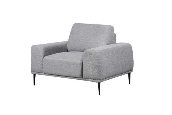 Divani Casa Fonda - Modern Grey Fabric Chair - Image 2