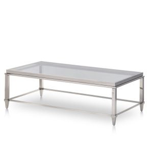 Modrest Agar Modern Glass & Stainless Steel Coffee Table