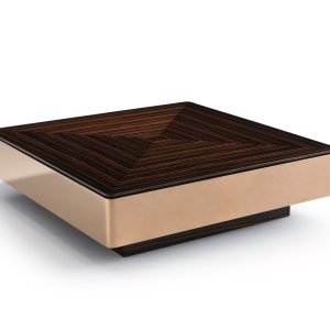 Modrest Larice Modern Square Ebony & Rosegold Coffee Table