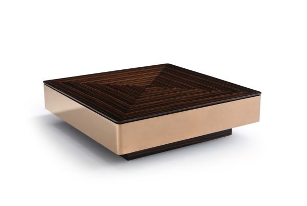 Modrest Larice Modern Square Ebony & Rosegold Coffee Table