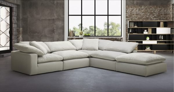 Divani Casa Unity - Modern White L- Shaped Reversible Sectional Sofa