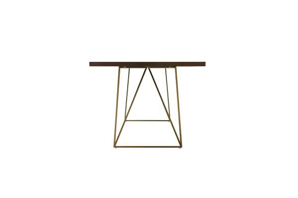 Modrest Marcia Mid-Century Tobacco & Antique Brass Dining Table