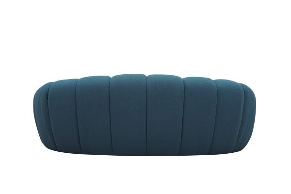 Divani Casa Yolonda - Modern Curved Dark Teal Fabric Loveseat - Image 5