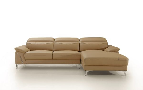 Divani Casa Sura - Modern Camel Leather Right Facing Sectional Sofa - Image 2