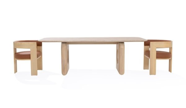 Nova Domus Osaka - Modern Faux Marble + Natural Ash Dining Table - Image 2