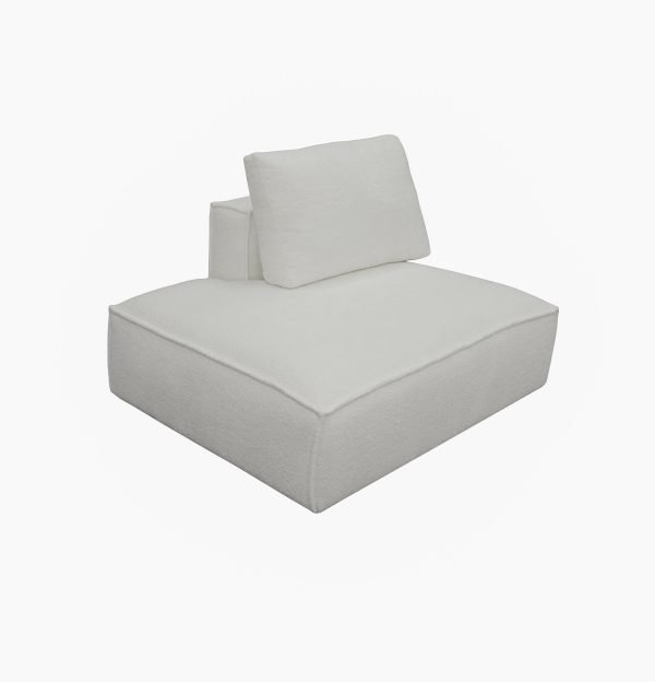 Divani Casa Lulu - Modern White Fabric Modular Sectional Sofa w/ Right Facing Chaise - Image 2