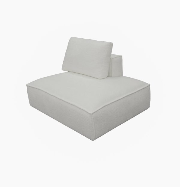 Divani Casa Lulu - Modern White Fabric Modular Sectional Sofa w/ Left Facing Chaise - Image 5