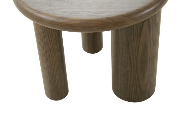 Modrest Strauss - Contemporary Brown Ash Round Tall End Table - Image 2