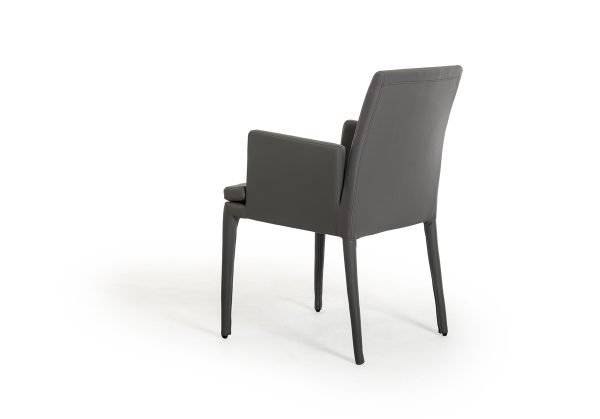 Dex Modern Grey Leatherette Dining Chair - Image 2