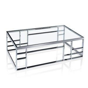 Modrest Stephen - Modern Glass & Stainless Steel Coffee Table