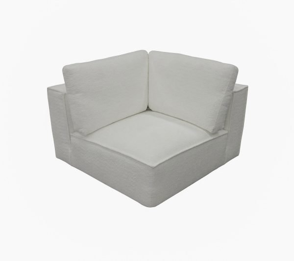 Divani Casa Lulu - Modern White Fabric Modular Sectional Sofa w/ Left Facing Chaise - Image 4