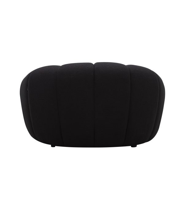 Divani Casa Yolonda - Modern Curved Black Fabric Chair - Image 3