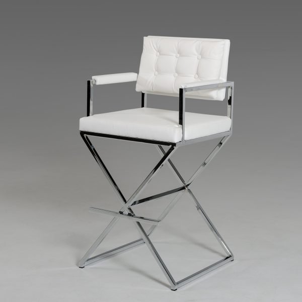 Modrest Coppola Modern White Leatherette Bar Stool