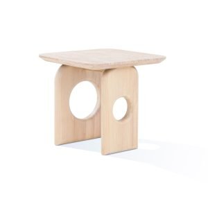 Nova Domus Osaka - Modern Faux Marble + Natural Ash End Table