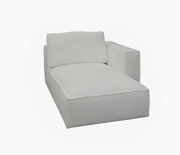Divani Casa Lulu - Modern White Fabric Modular Sectional Sofa w/ Right Facing Chaise - Image 5
