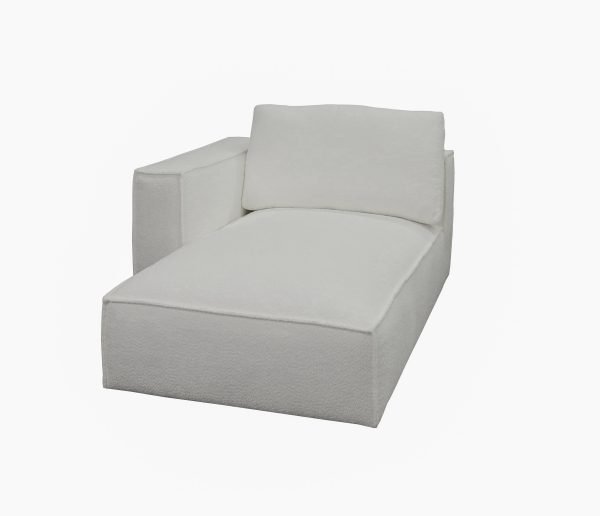 Divani Casa Lulu - Modern White Fabric Modular Sectional Sofa w/ Left Facing Chaise - Image 2