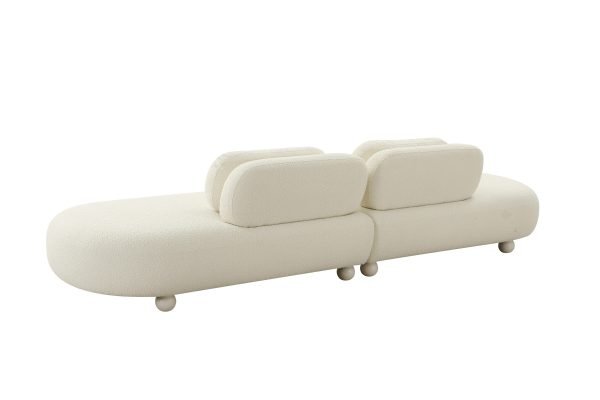 Divani Casa Gilbert - Contemporary White Fabric Modular Sectional Sofa - Image 3