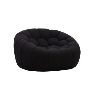 Divani Casa Yolonda - Modern Curved Black Fabric Chair