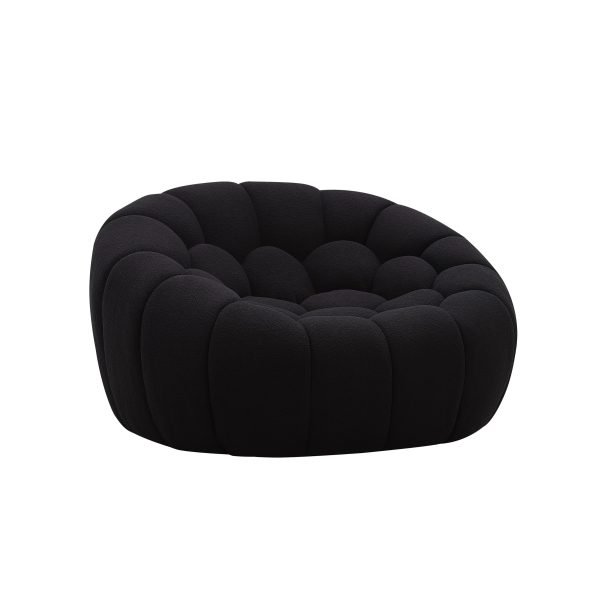 Divani Casa Yolonda - Modern Curved Black Fabric Chair