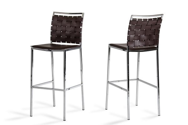 Shasta - Modern Brown Eco-Leather Bar Stool (Set of 2) - Image 5