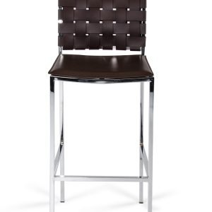 Shasta - Modern Brown Eco-Leather Bar Stool (Set of 2)
