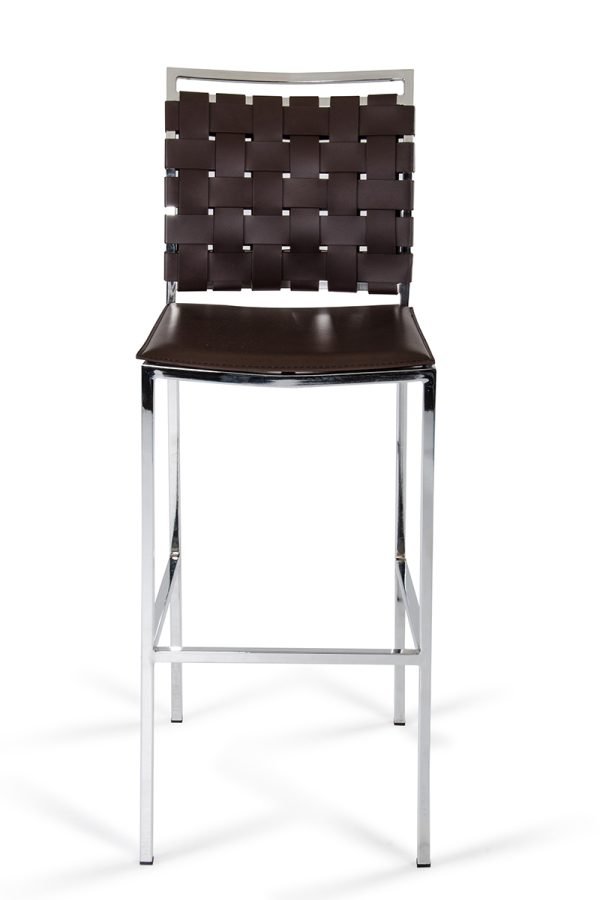 Shasta - Modern Brown Eco-Leather Bar Stool (Set of 2)