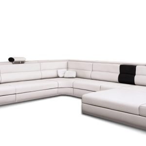 Bonded Leather Polaris Sectional Sofa in White