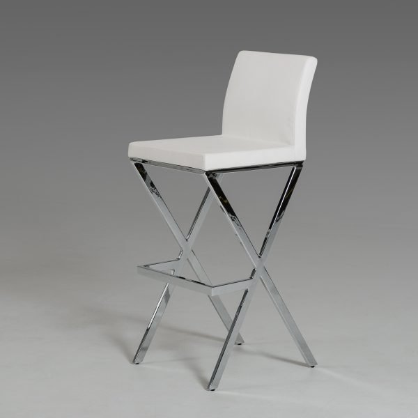 Dean - Modern White Leatherette Bar Stool (Set of 2)